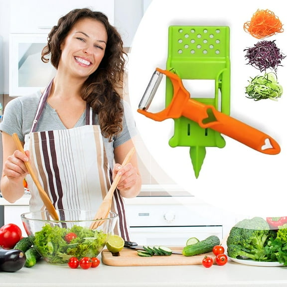 Ruifaya Multifunctional Kitchenware Set, Multifunctional Peeler 2025 New Upgrade 2 in 1 Cutter and Julienne Set for Potato Orange Lemon Double Peeler with Lemon Juicer