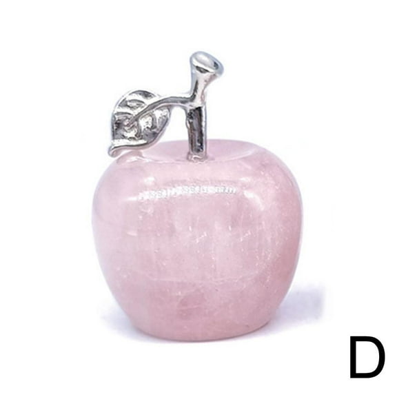 Ruifaya Quartz Crystal Apple Statue,Christmas Desk Decor Collectibles Figurine Feng Shui Ornament Healing Stones for Holiday Wedding Birthday G3N2