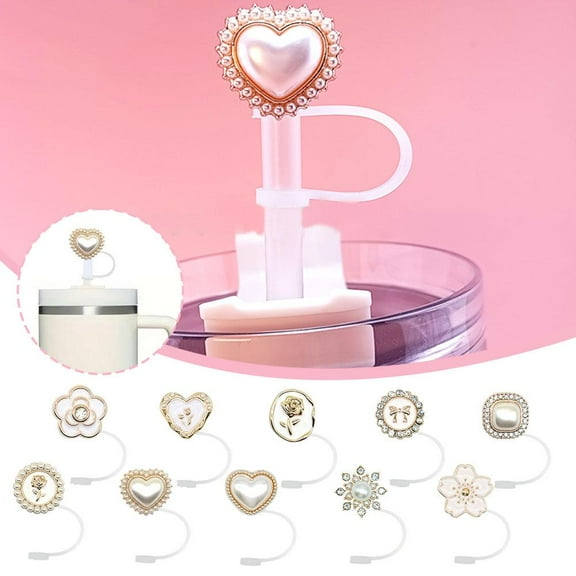 Ruifaya Silicone Straw Cover Cap Dust-Proof Bell Flower Straw Topper &ψ μ,