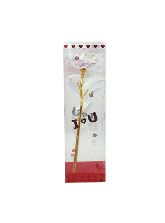 Ruifushidai Colorful Golden Artificial Rose Flower Infinity Gift Valentine's