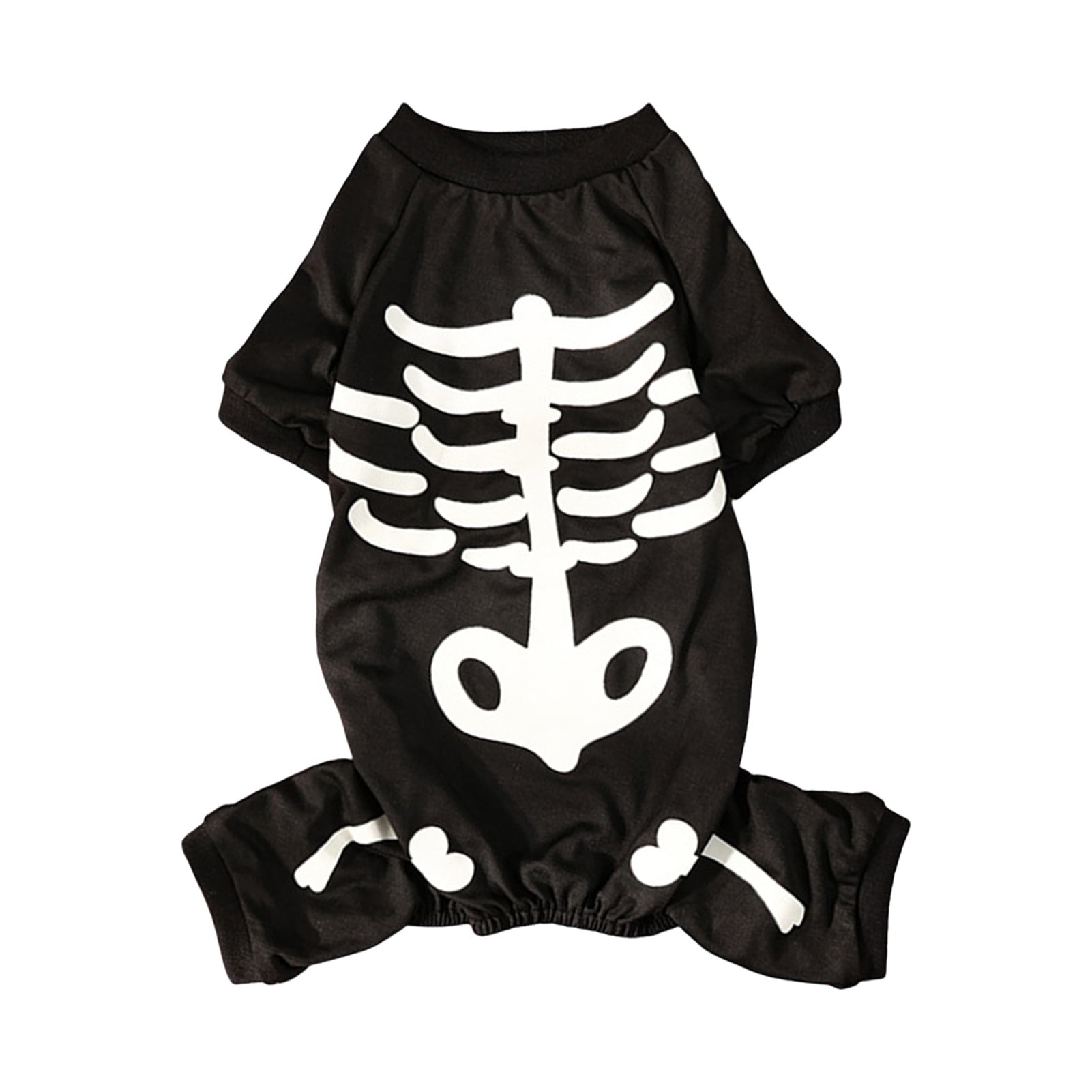 Ruike Skeleton Luminous Pet Costume Funny Halloween Jumpsuit for