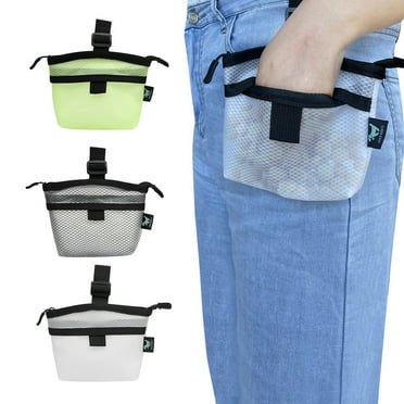 Ruike Transparent Dog Treat Pouch - Portable, Hands-Free, Zipper Closure, Visible Puppy Feed Reward Holder, Perfect for Outdoor Walking & Training