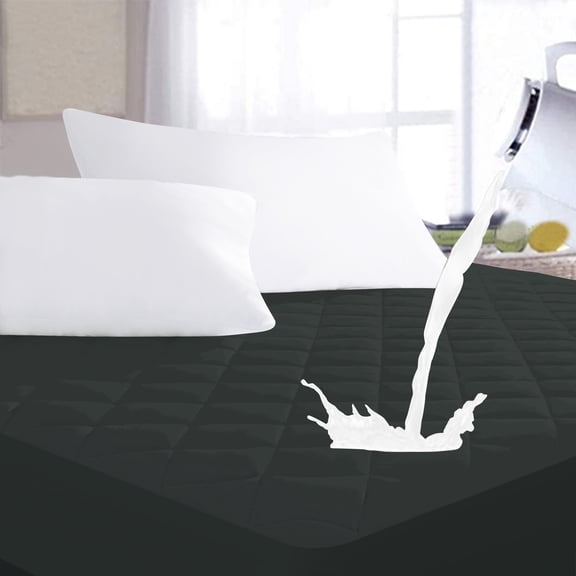 Ruili King Size Quilted Fitted Mattress Pad, Waterproof Breathable Soft Mattress Protector, Deep Pocket Fitted Style Bed Cover, Vinyl-Free(King, Gray)