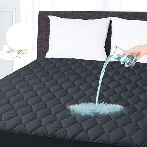 Ruili King Waterproof Mattress Pad, Deep Pocket Fit 8 to 21 inches Gray