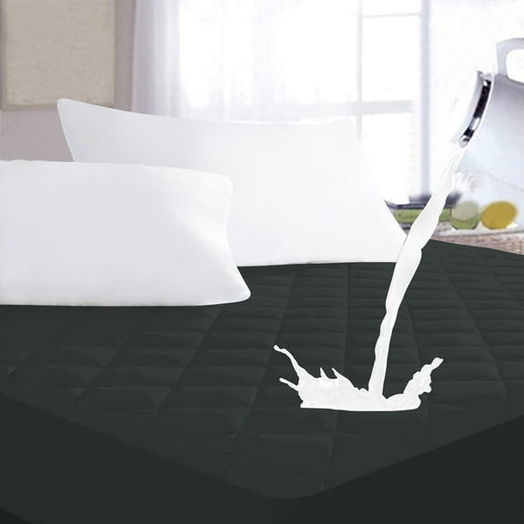 Ruili Twin Size Quilted Fitted Mattress Pad, Waterproof Breathable Soft Mattress Protector, Deep Pocket Fitted Style Bed Cover, Vinyl-Free(Twin, Gray)