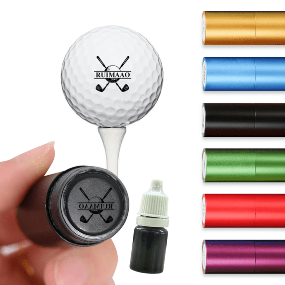 Kainsy Custom Golf Ball Stamp - Personalized Golf Ball Marker Stamp, Waterproof Ink Customized Golf Balls Stamps with Your Design, Golf Ball Stamper, Golf Accessories Golfer Father Dad Golf Gifts