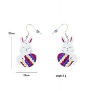 Ruimatai 2024 Easter Decor Clearnce Easter Asymmetrical Carrot Rabbit Earrings Lovely Frosted Rabbit Ear Earrings For Mother To Give Girl To Give Girlfriend Gift