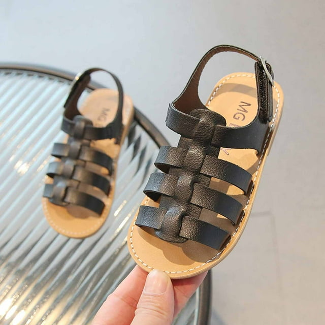 Ruimatai Baby Girls Summer Sandals 2024 New Open Toe Anti-Slip Flat ...