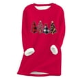 thumbnail image 1 of Ruimatai Fashion Christmas Womens Sweater Loose Winter Crop Tops Fall Fashion Sweater Women Thick Fleece Sweatshirt Christmas Print Velvet Warm Underwear Top, 1 of 3