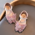 thumbnail image 1 of Ruimatai Girl's Bowknot Sequin Princess Shoes Bling Pearl Crystal Summer Sandals for Little&Big Girls Close Toe Flat Shoes, 1 of 8