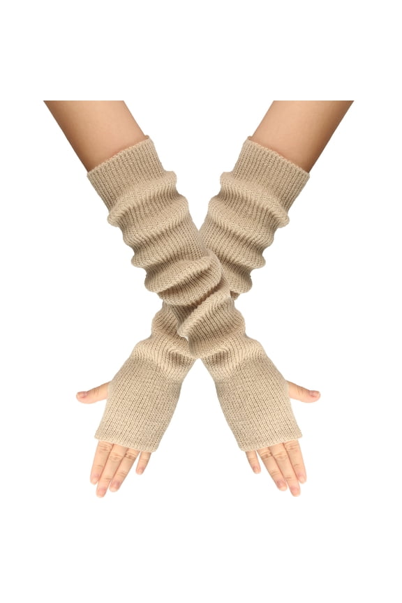 Gloves for Women Winter Gloves Warm Wool Knit with Thermal Thinsulate Lined for Cold Weather Women Winter Wrist Arm Warmer Solid Knitted Long Fingerless Gloves Mitten