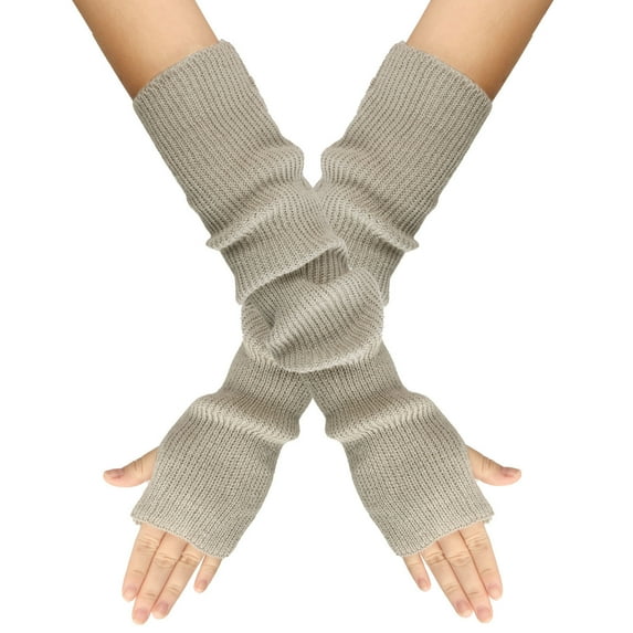 Ruimatai Gloves for Women Winter Gloves Warm Wool Knit with Thermal Thinsulate Lined for Cold Weather Women Winter Wrist Arm Warmer Solid Knitted Long Fingerless Gloves Mitten