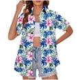 thumbnail image 1 of Ruimatai Hawaiian Shirts for Women Short Sleeve Button Down Beach Shirt Casual Summer Top Lightweight Comfortable Floral Blouse, 1 of 4