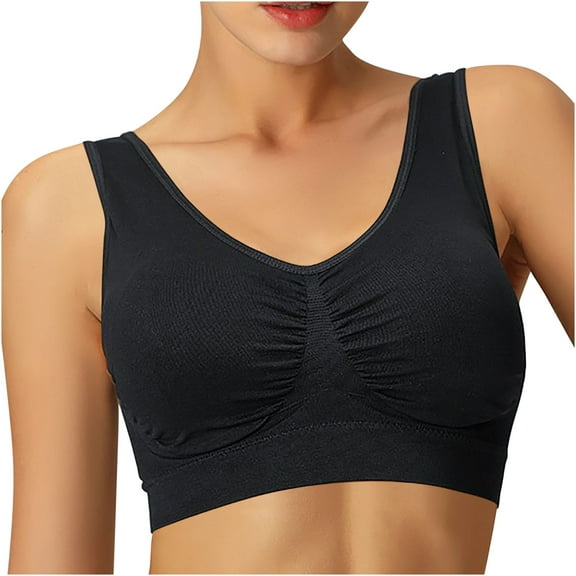 Ruimatai High Impact Sports Bras for Women Plus Size Non Padded Wirefree Workout Bra Large Sports Bra Double Layer Seamless Yoga Running Bra Daily Bra