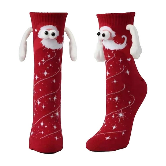 Ruimatai Magnetic Couple Socks Hand Holding Ankle Socks Sweat Absorbing Breathable Comfortable Stretchy Long Socks For Fall Winter Christmas Gifts