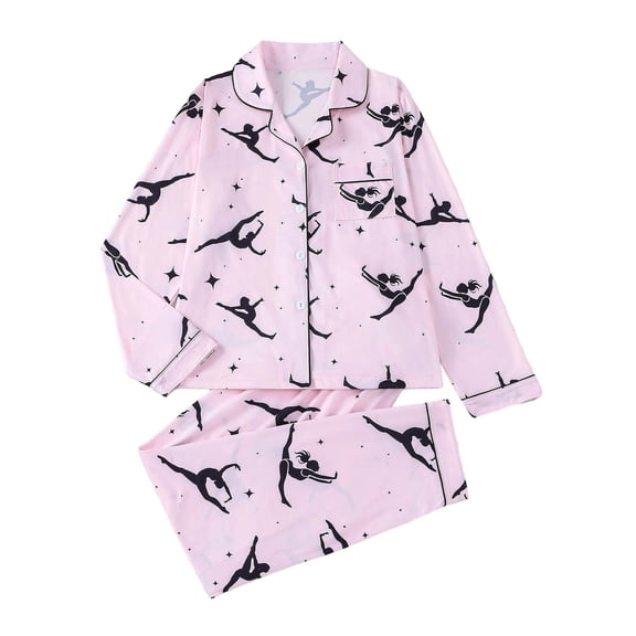 Ruimatai Men's Summer Short Sleeve Pajama Set, Printed Button-Down Shirt and Lounge Pants, Soft Polyester Comfort, Casual Sleepwear and Home Wear