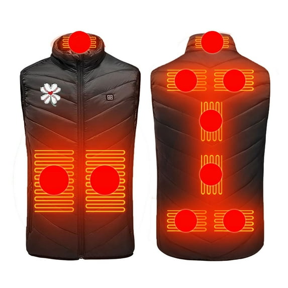 Ruimatai Men's Women's Lightweight Heated Vest with 3 Levels 9 Heating Zones, Christmas Fashion Printed Full Zip Quilted Electric Heating Vests