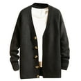 thumbnail image 1 of Ruimatai Mens V-neck Knitted Cardigan Sweater Open Front Button Up Long Sleeve Tops Fall Winter Fashion Casual Sweaters for Men, 1 of 6