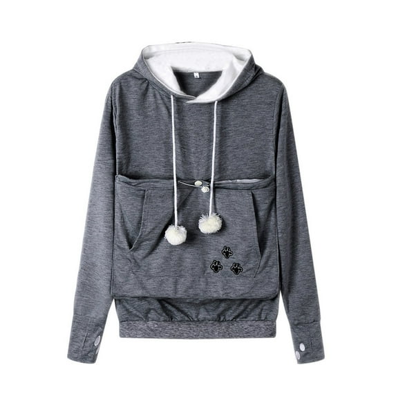 Ruimatai New Fall Sweater Hoodie for Women Women Casual Pet Dog Holder Carrier Coat Pouch Large Pocket Hoodie Tops