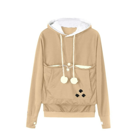Ruimatai New Fall Sweater Hoodie for Women Women Casual Pet Dog Holder Carrier Coat Pouch Large Pocket Hoodie Tops