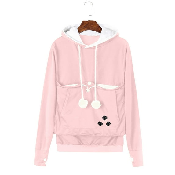 Ruimatai New Fall Sweater Hoodie for Women Women Casual Pet Dog Holder Carrier Coat Pouch Large Pocket Hoodie Tops