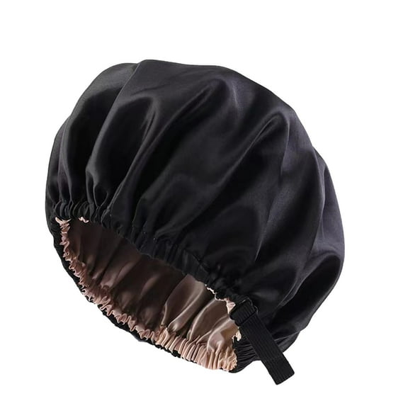 Ruimatai Satin Sleeping Cap Double Layer Adjustable Hair Bonnet for Women Large Soft Elastic Silk Hair Wrap for Night Beauty Home Care