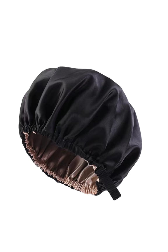 Satin Sleeping Cap Double Layer Adjustable Hair Bonnet for Women Large Soft Elastic Silk Hair Wrap for Night Beauty Home Care