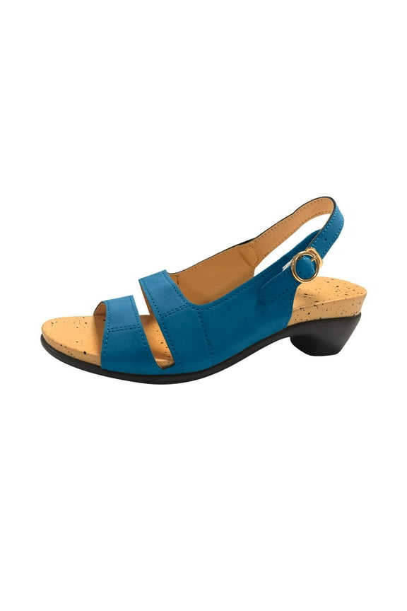 Summer Plus Size Wedge Sandals for Women Medium Thick Heel Metal Buckle Women's Sandals Dressy Ladies Shoes With Ankle Strap Buckle Mothers Day Gifts