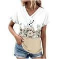 thumbnail image 1 of Ruimatai Summer Tops for Women Casual Women's V-Neck Fashion Short-Sleeved Spring And Summer Top, 1 of 5