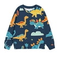 thumbnail image 1 of Ruimatai Toddler Kids Boys Crewneck Sweatshirt Dinosaur Graphic Pullover Sweatshirt Long Sleeve Sweater Tops Clothes, Sizes 1-12 Years, 1 of 2