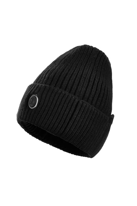 Unisex Adult Winter Electric Heating Knit Hat Thermal Fleece Lined Beanie for Outdoor Cycling Cold Weather Warm Cap
