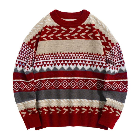 Ruimatai Women Casual Long Sleeve Print Sweater Knit Top Blouse Stylish Comfortable Polyester Fashion Tops