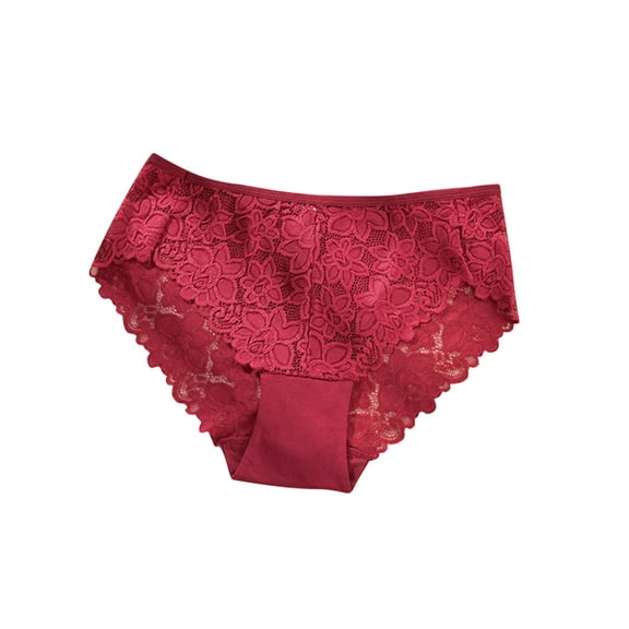 Ruimatai Women Plus Size High Waist Thong Underwear Breathable Seamless Lace Panties Comfortable Everyday Wear