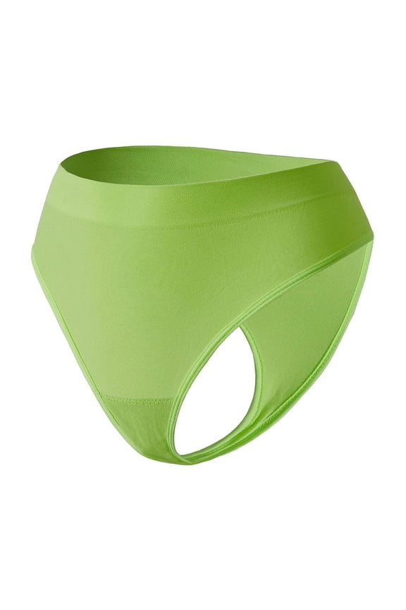 Women Plus Size Seamless Thong Underwear Low Rise No Show Comfort Stretch Solid Color