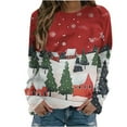 thumbnail image 1 of Ruimatai Women Ugly Christmas Sweater Pullover Holiday Soft Midweight Warm Crewneck Sweaters Women's Christmas Printed Long Sleeves Blouse Round Neck Casual Tops, 1 of 5