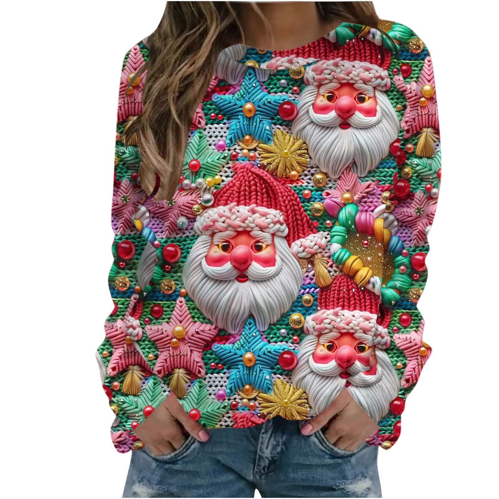 Women's Ugly Christmas Sweater Pullover Sweater Jumper Christmas Sweaters Crew Neck