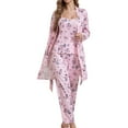 thumbnail image 1 of Ruimatai Women's 3-Piece Pajama Set Soft Milk Silk Pajamas Long Sleeve Top with Pants Comfortable Home Sleepwear Loungewear, 1 of 6
