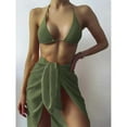 thumbnail image 1 of Ruimatai Women's Bikini Set Plus Size High Waisted Bathing Suit Ladies Sling High Waist Shorts Costume 3-piece Swimsuit Split, 1 of 6