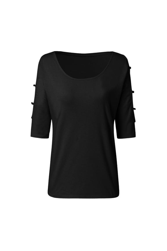 Women's Blouse Flowy Ruffle Short Sleeve Round Neck Chiffon Top for Casual Work and Everyday Wear