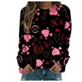 thumbnail image 1 of Ruimatai Women's Valentine's Day Heart Print Plus Size Crewneck Sweatshirt Casual Long Sleeve Pullover Top, 1 of 5