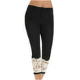 thumbnail image 1 of Ruimatai Women's Capri Pants Stretchy Lace Thin Leggings Mid Rise Comfortable Workout Yoga Casual Versatile Trousers, 1 of 5