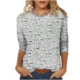 thumbnail image 1 of Ruimatai Women's Casual 3/4 Sleeve Round Neck Top Blouse Soft Stretch Comfortable Everyday Wear Fashion Shirt, 1 of 8