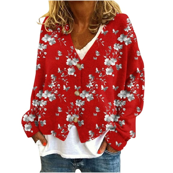 Ruimatai Women's Casual Cardigan Button Down Shirt Soft Fluffy Long Sleeve Round Neck Tops Comfortable Stylish Loungewear Blouse