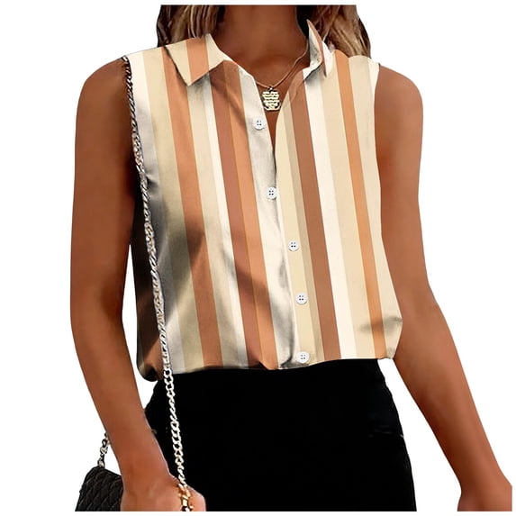 Ruimatai Women's Casual Floral Print Button Down Sleeveless Blouse, Lightweight Woven Pointed Collar Top for Office and Summer Wear