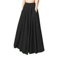 thumbnail image 1 of Ruimatai Women's Casual High Waist Skirt Flowy Midi Skirt A-Line Pleated Skirt Soft Polyester Comfortable Stretchy Elastic Waist for Daily Wear Party Dating Summer Spring, 1 of 6