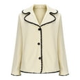 thumbnail image 1 of Ruimatai Women's Casual Lace Trim Sherpa Jacket Cozy Fleece-Lined Oversized Long Sleeve Round Neck Cardigan Outerwear Khaki, 1 of 4