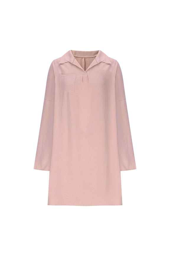 Women's Casual Linen Shirt Dress Summer Beach Short Sleeve Solid Color Loose Comfortable Stylish Spring Outfit Party Daily Wear