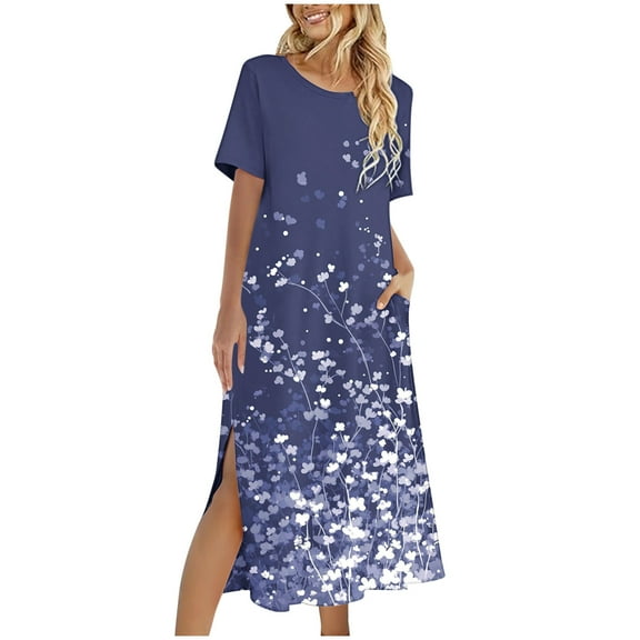 Ruimatai Women's Casual Long Sleeve Dress Solid Color Loose Fit Fashion Tunic Top Comfortable Stretchy Flowy Everyday Wear Plus Size Available