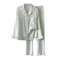 thumbnail image 1 of Ruimatai Women's Casual Long Sleeve Pajama Set Turndown Collar Comfortable Sleepwear Nightwear Loungewear Soft Cotton Blend, 1 of 4