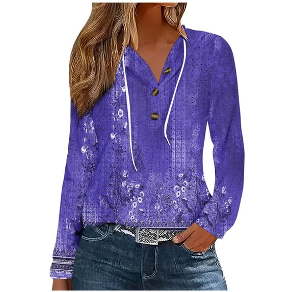 Ruimatai Women's Casual Long Sleeve Round Neck Zipper Hoodie Thin T-Shirt Blouse Stylish Fashion Printed Lightweight Comfortable Polyester Top for Daily Wear